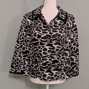 Chico's animal print blazer jacket size 1 medium